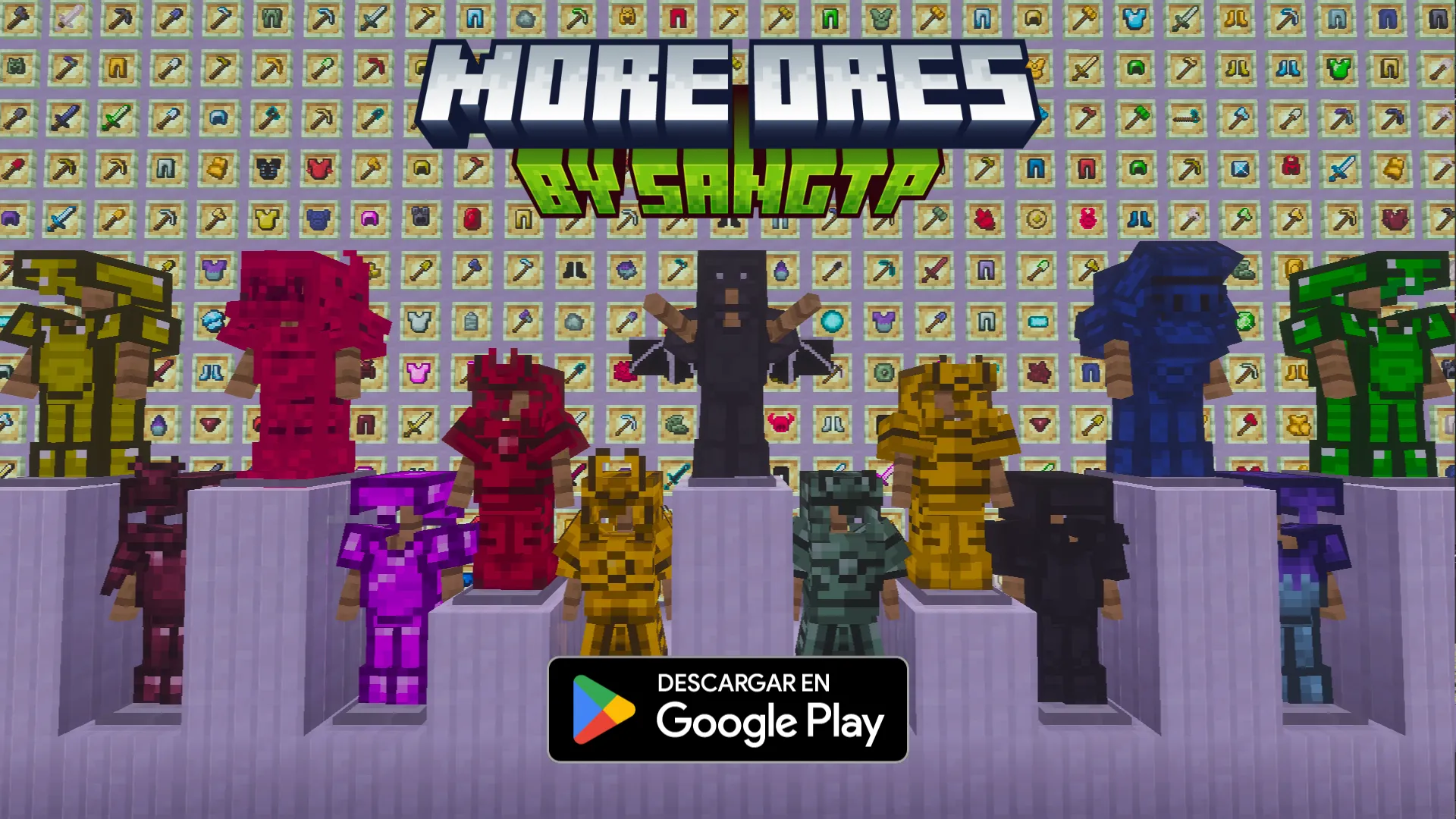 More Ores by SANGTP con armaduras, herramientas y minerales disponibles en la app